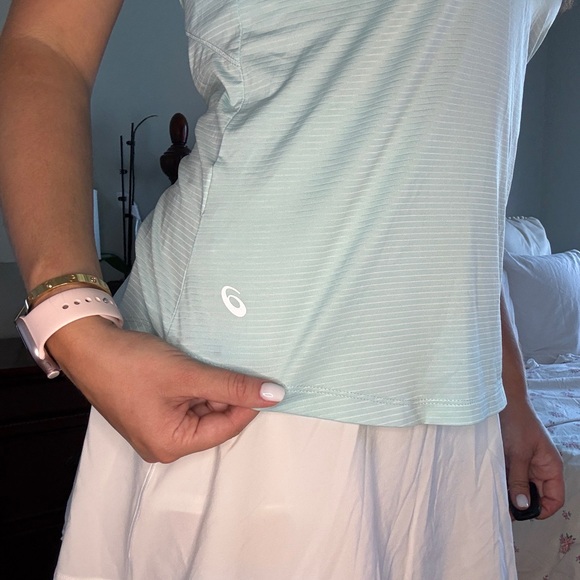 ASICS teal athletic tank with open racer back - Picture 2 of 7